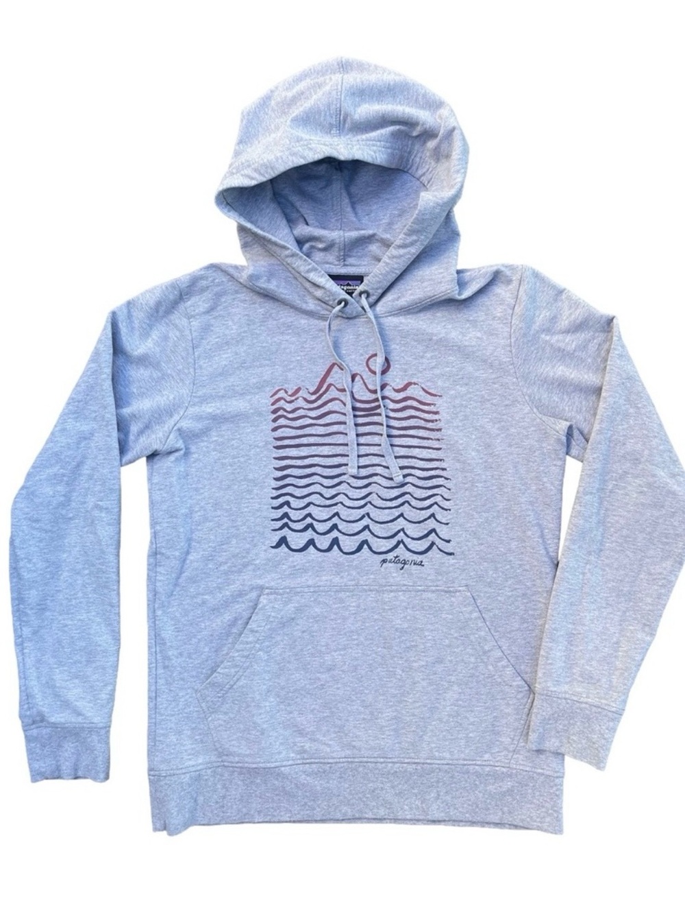Patagonia Wavy Maybe Ahnya Hoody Organic Cotton Graphic Gray Size M